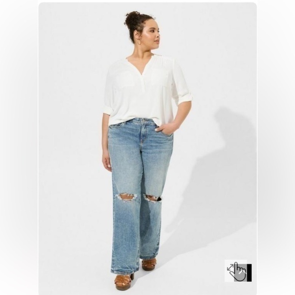 Torrid | Semi Sheer White Chiffon Blouse - Picture 1 of 15